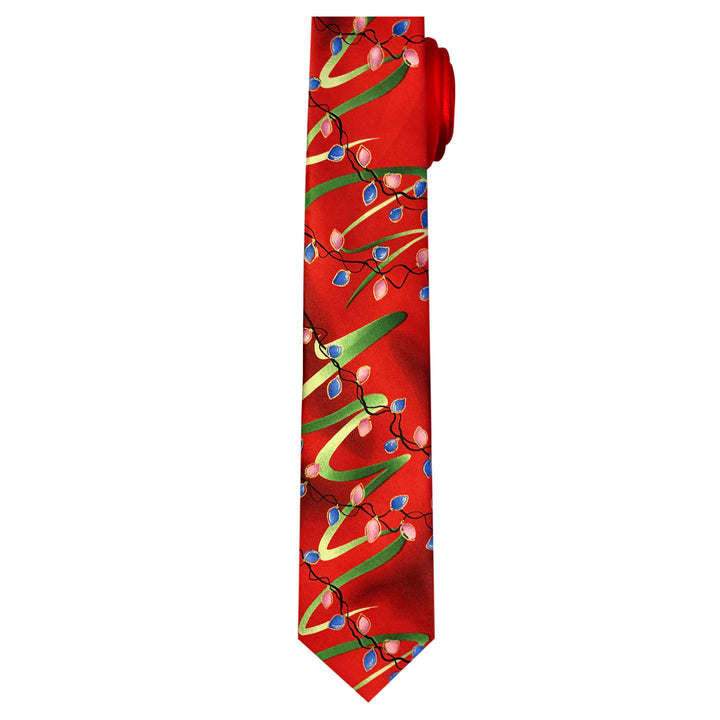 Jerry Garcia Christmas Light Bulbs Extra Long Tie
