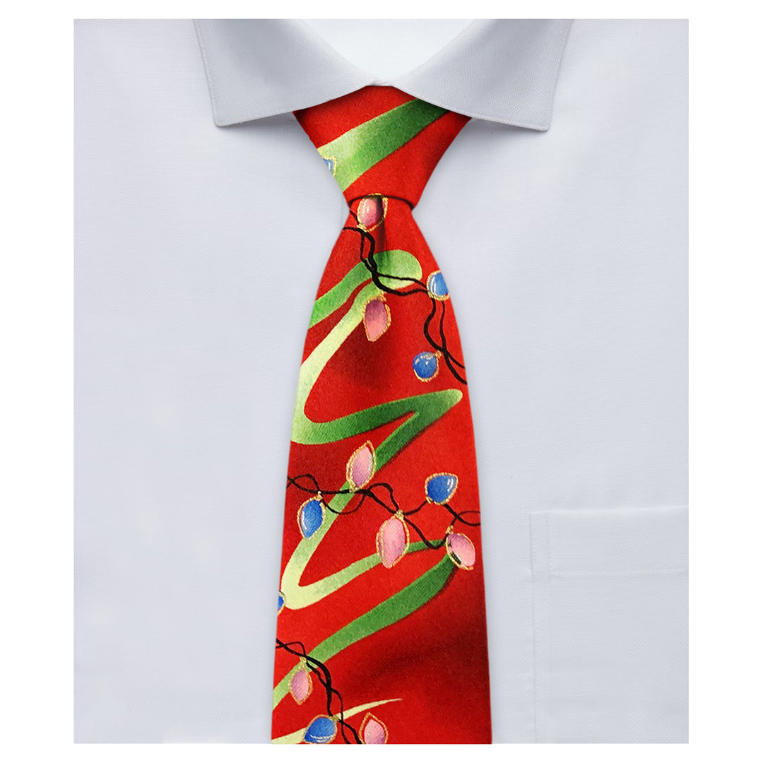 Jerry Garcia Christmas Light Bulbs Tie