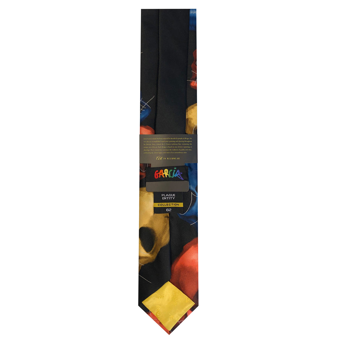 Jerry Garcia Halloween Skulls Tie - Orange Yellow Blue