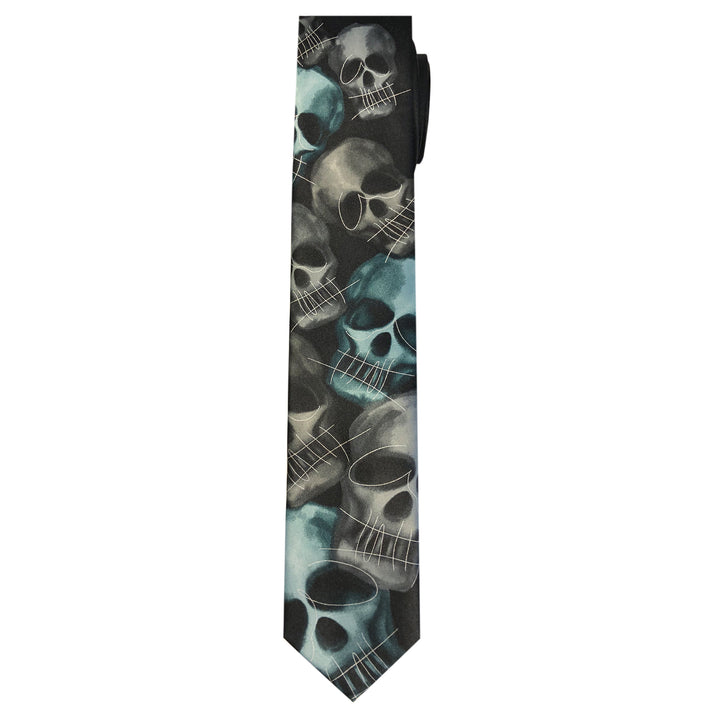 Jerry Garcia Halloween Skulls Extra Long Tie - Black
