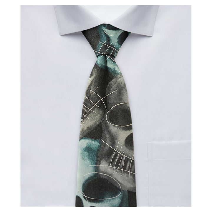 Jerry Garcia Halloween Skulls Extra Long Tie - Black