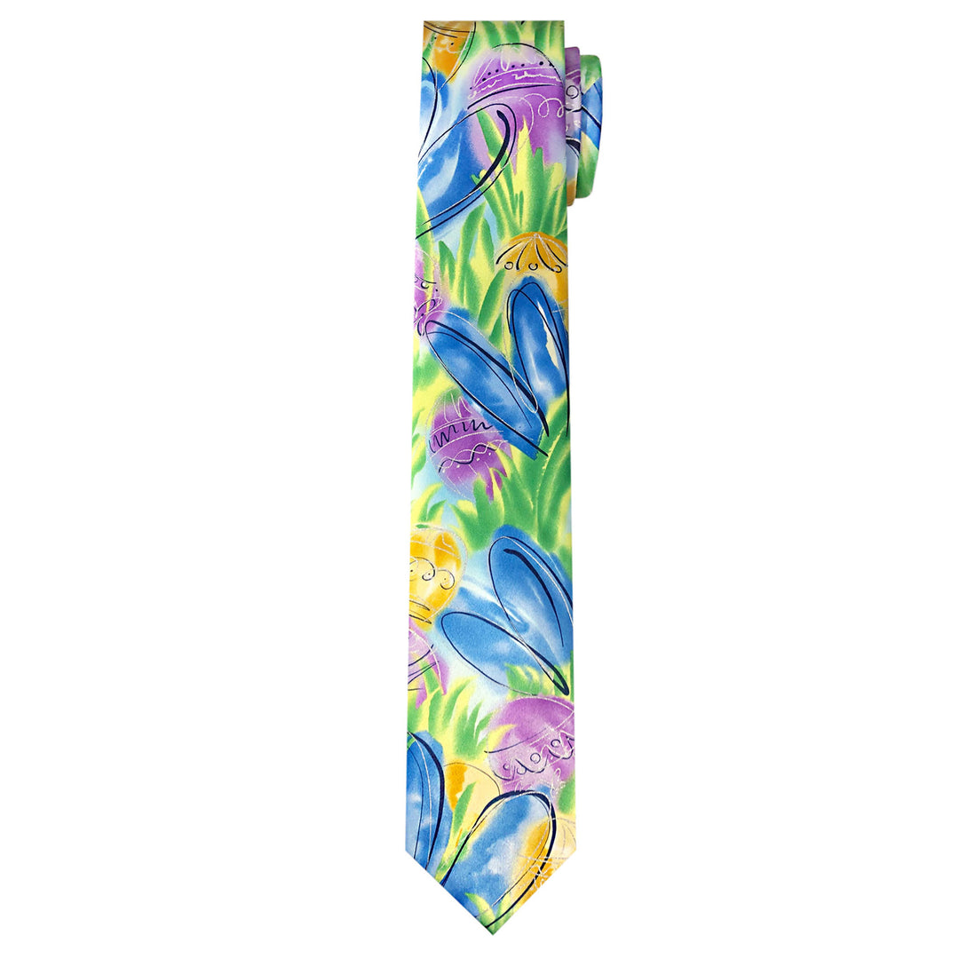Jerry Garcia Easter Bunny Ears Eggs Extra Long Tie