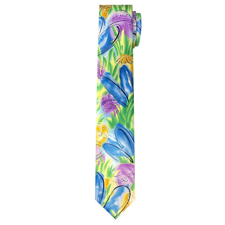 Jerry Garcia Easter Bunny Ears Eggs Extra Long Tie
