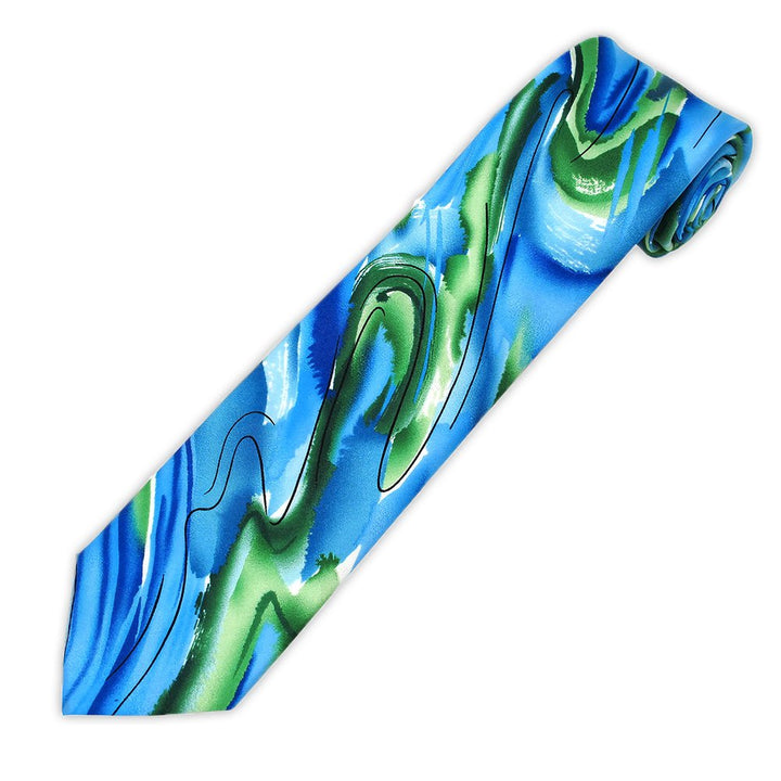 Jerry Garcia Chinese Dragon Tie - Turquoise