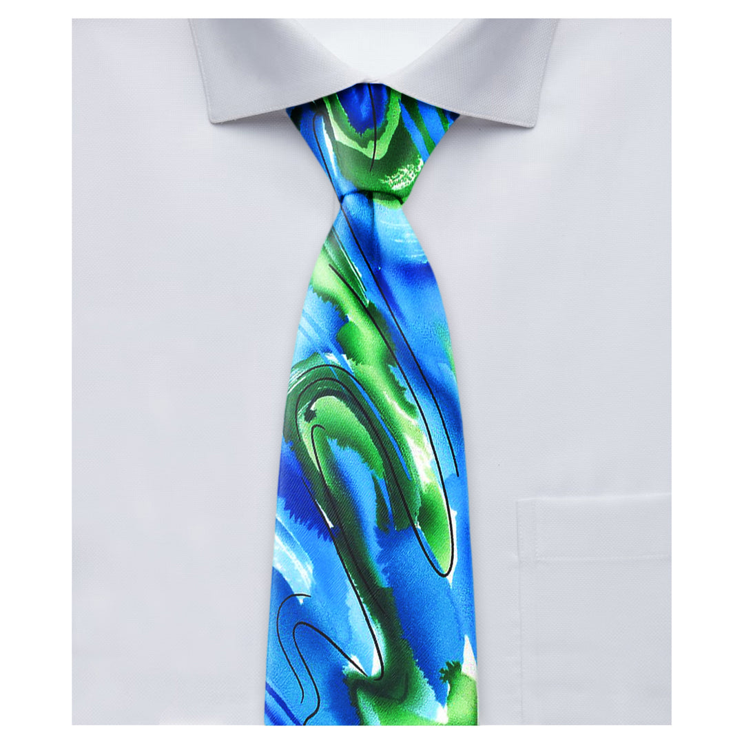 Jerry Garcia Chinese Dragon Tie - Turquoise