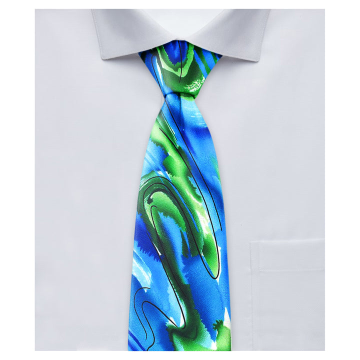 Jerry Garcia Chinese Dragon Tie - Turquoise