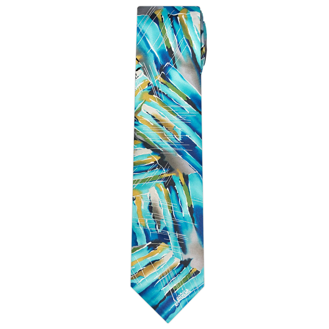 Jerry Garcia Interstices Extra Long Tie - Teal