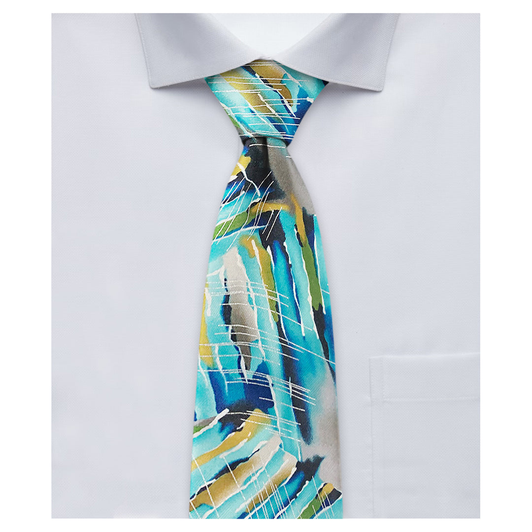 Jerry Garcia Interstices Extra Long Tie - Teal