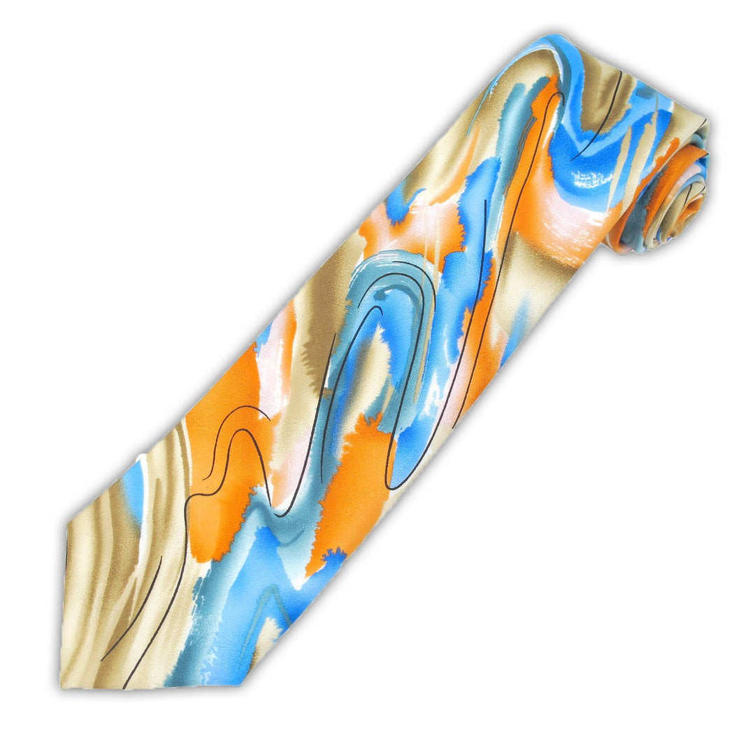 Jerry Garcia Chinese Dragon Tie - Beige