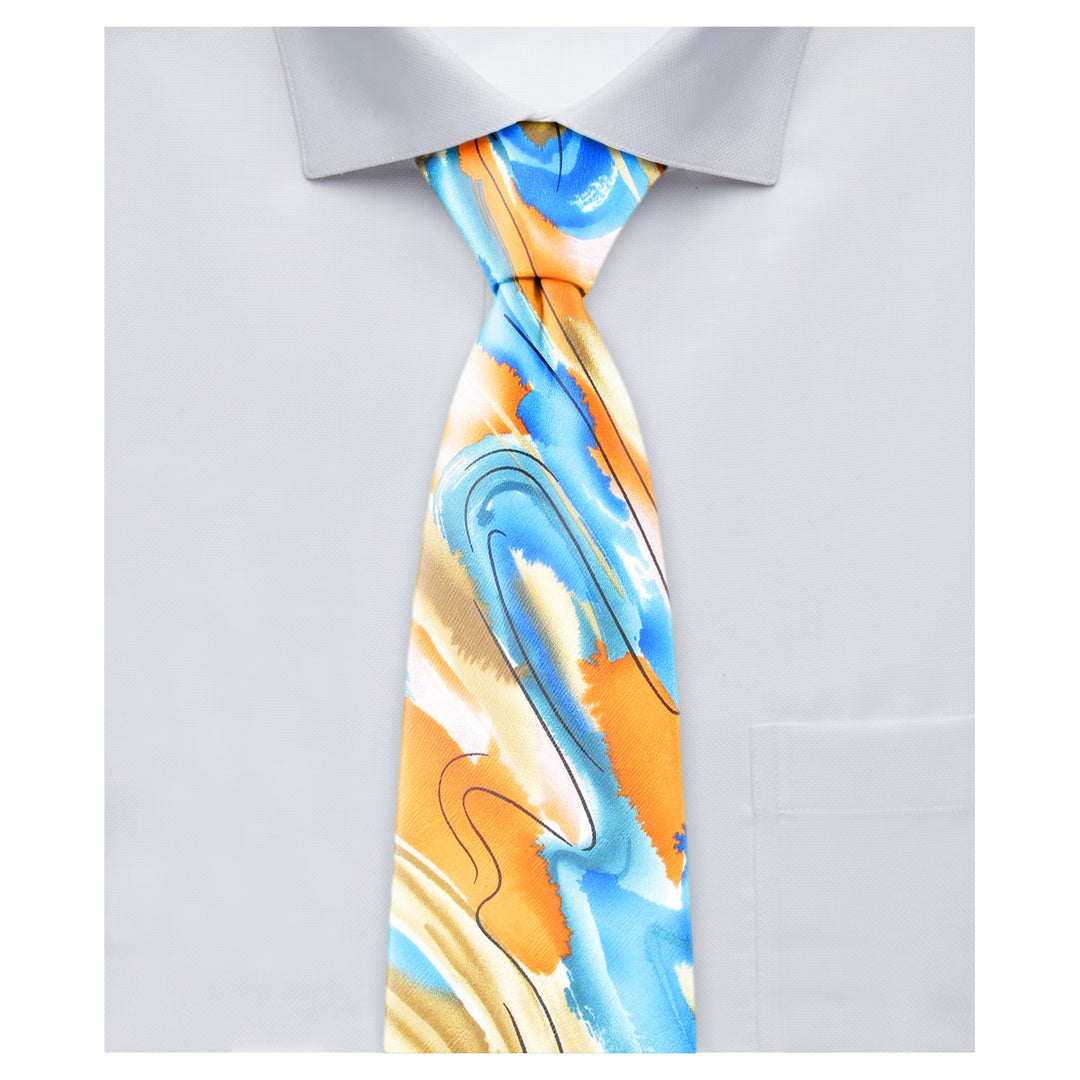 Jerry Garcia Chinese Dragon Extra Long Tie - Beige