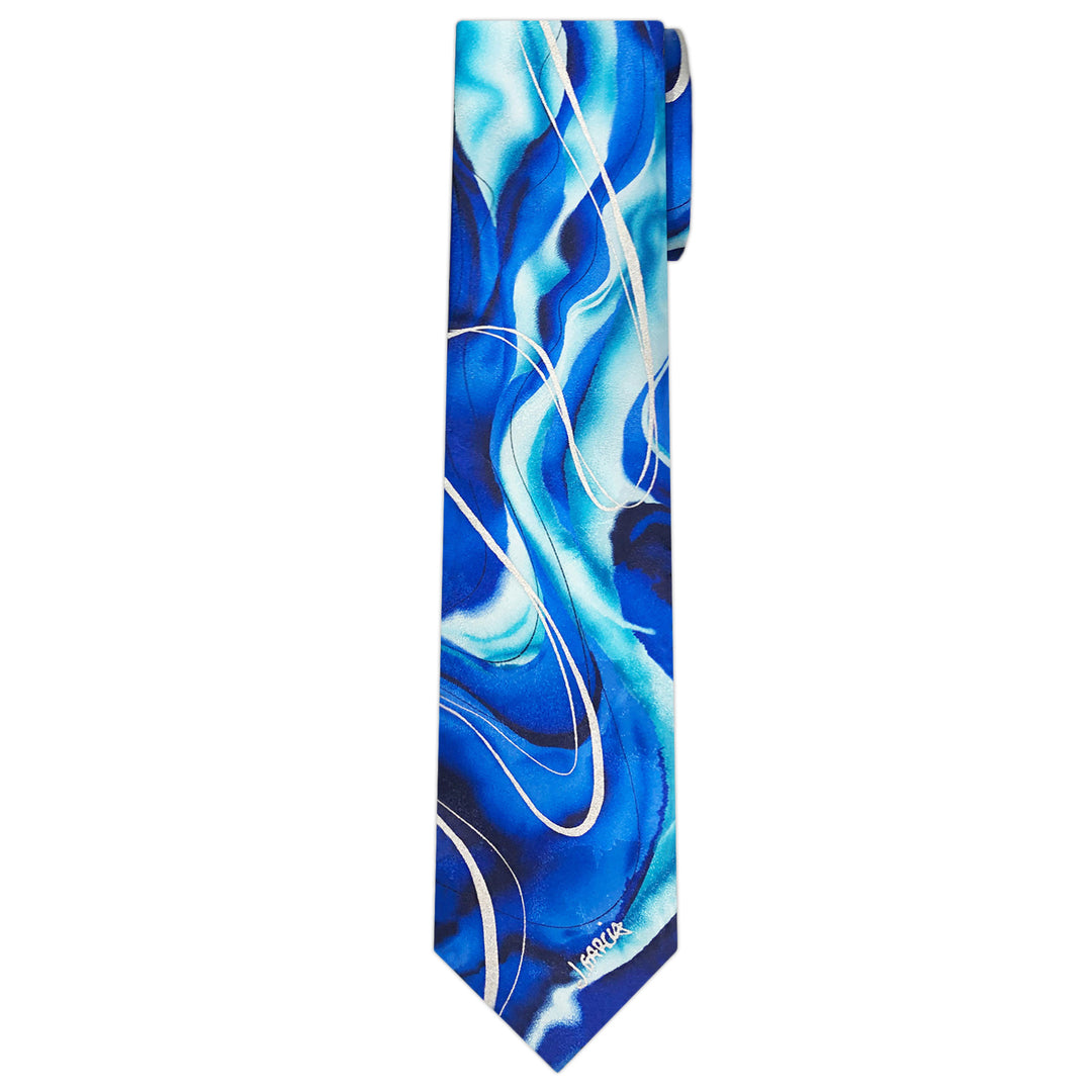 Jerry Garcia Rhino and Puppy Tie - Aqua