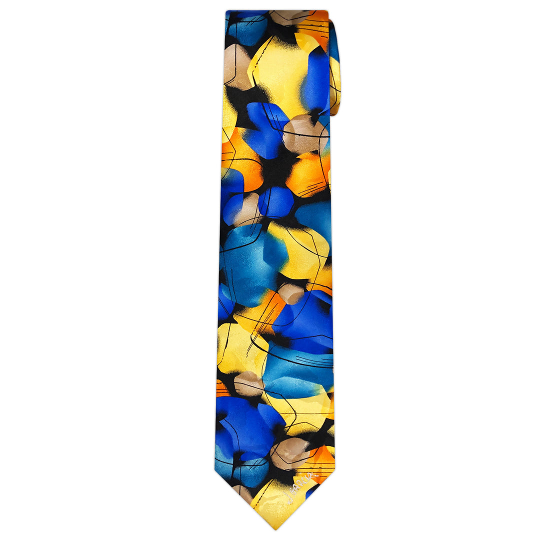 Jerry Garcia Silk Beehive Extra Long Tie - Blue