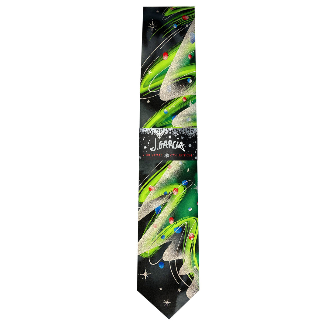 Jerry Garcia Christmas Tinsel Tree Extra Long Tie