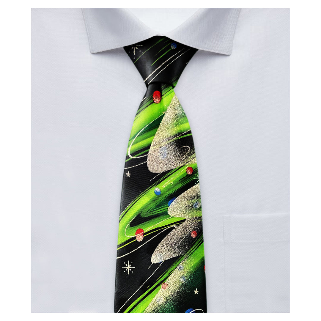 Jerry Garcia Christmas Tinsel Tree Extra Long Tie