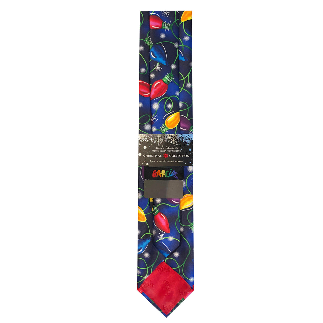 Jerry Garcia Christmas Lights Extra Long Tie - Navy