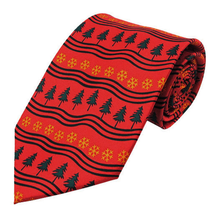 Christmas Winter Tree Snowflake Holiday Tie