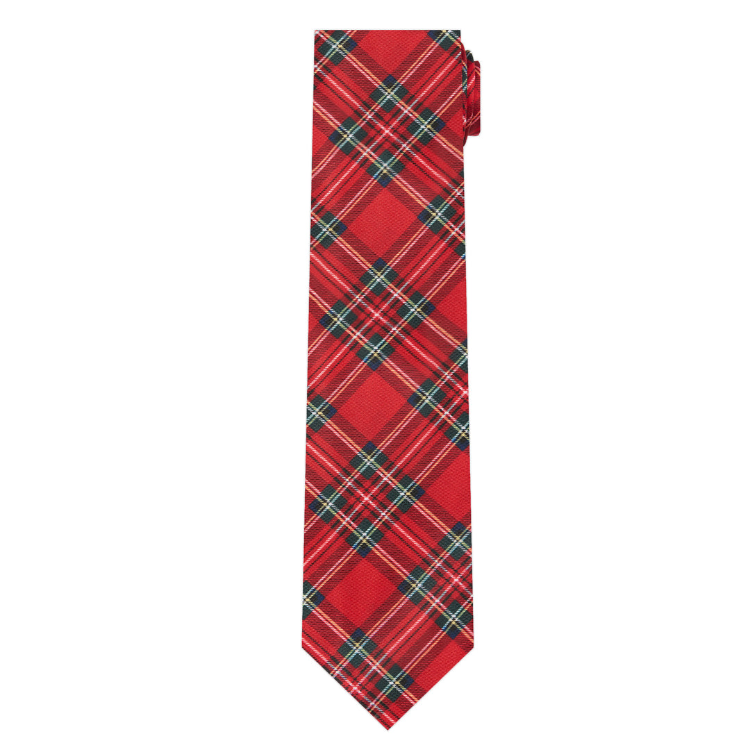 Red Christmas Plaid Tie