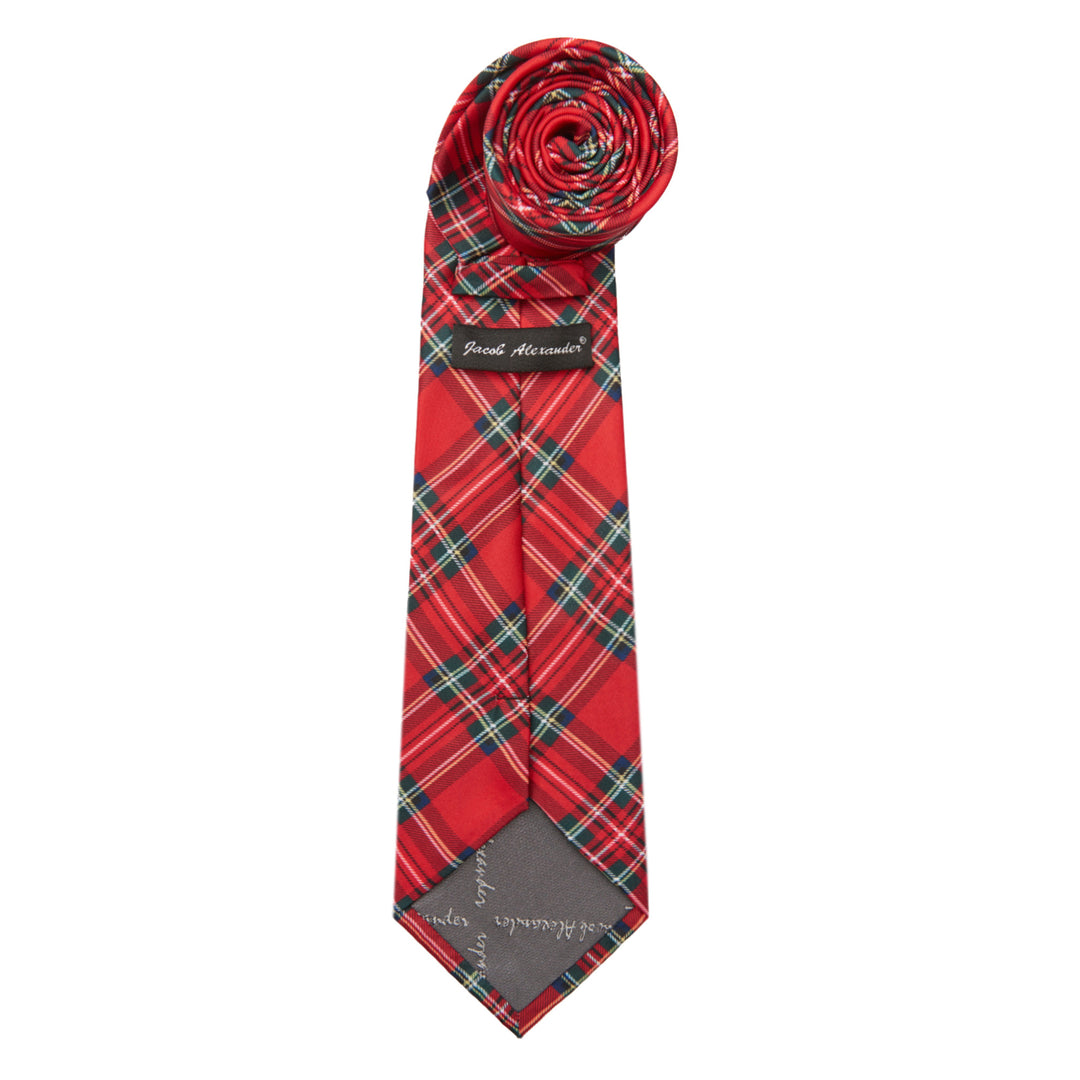 Red Christmas Plaid Extra Long Tie