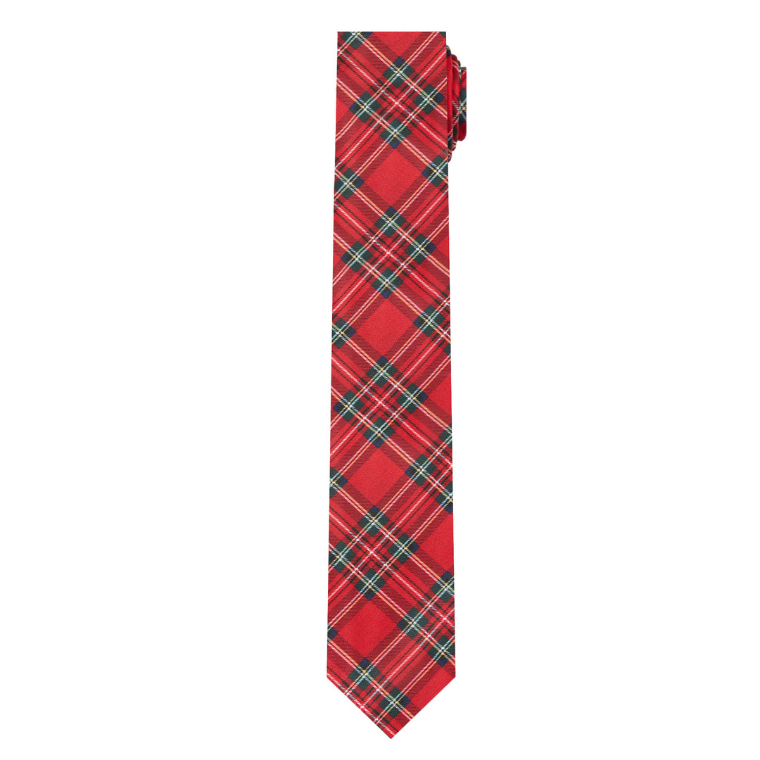 Kid's Prep Red Christmas Plaid Tie