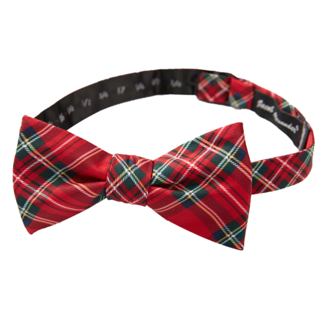 Red Christmas Plaid Self-Tie Bow Tie