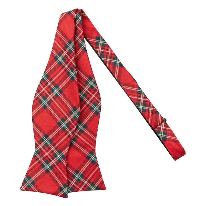 Red Christmas Plaid Self-Tie Bow Tie