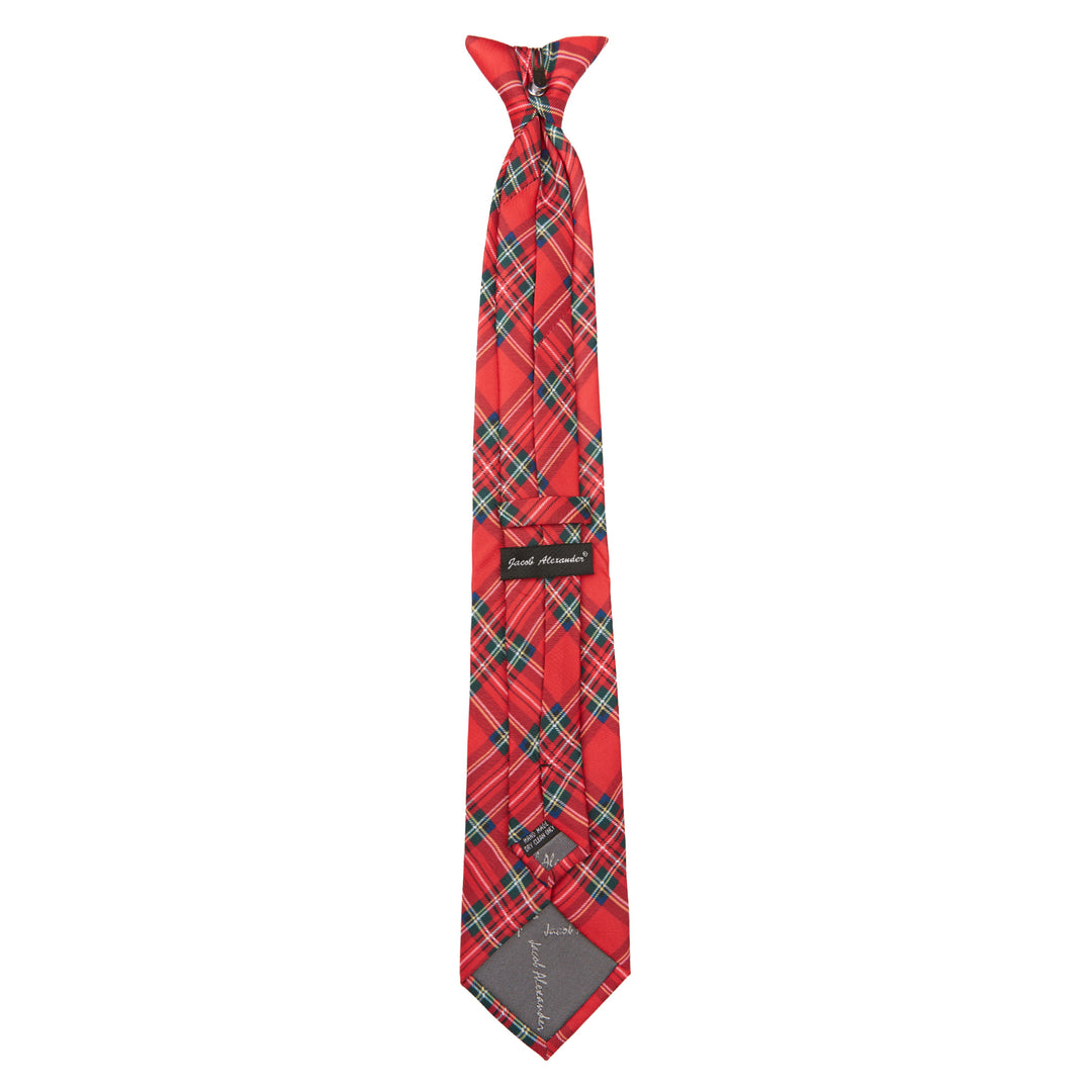 Red Christmas Plaid Clip-On Tie