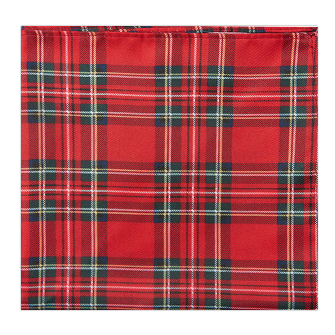 Red Christmas Plaid Pocket Square