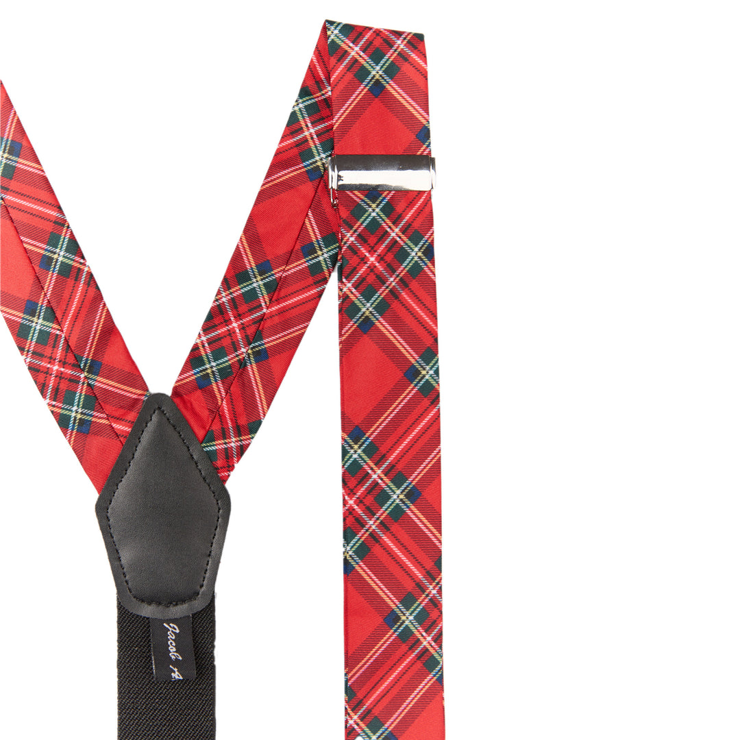 Red Christmas Plaid Suspenders