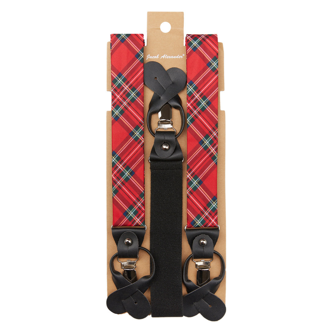 Red Christmas Plaid Suspenders