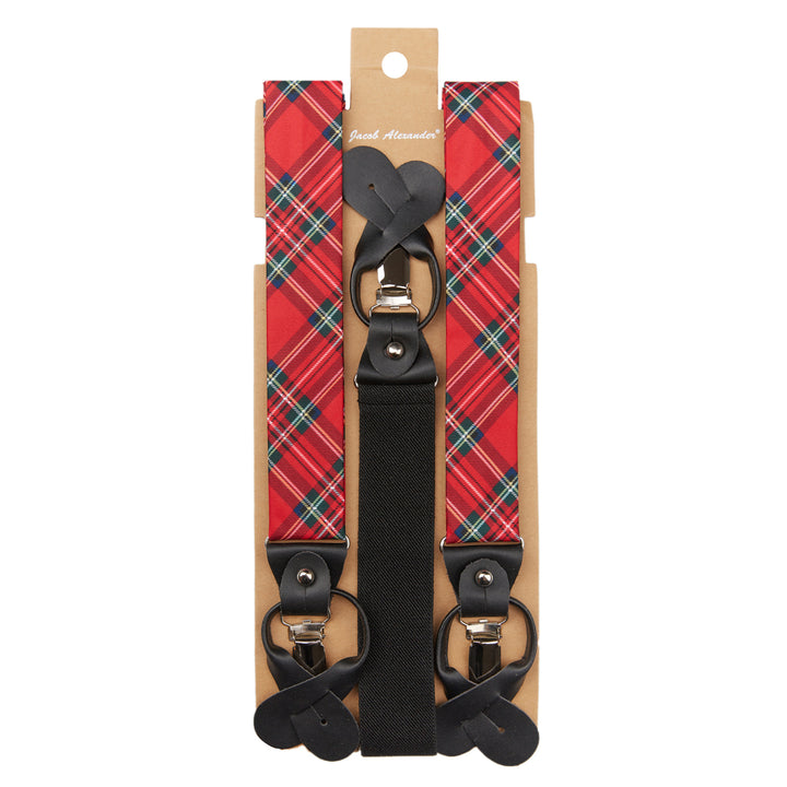 Red Christmas Plaid Suspenders