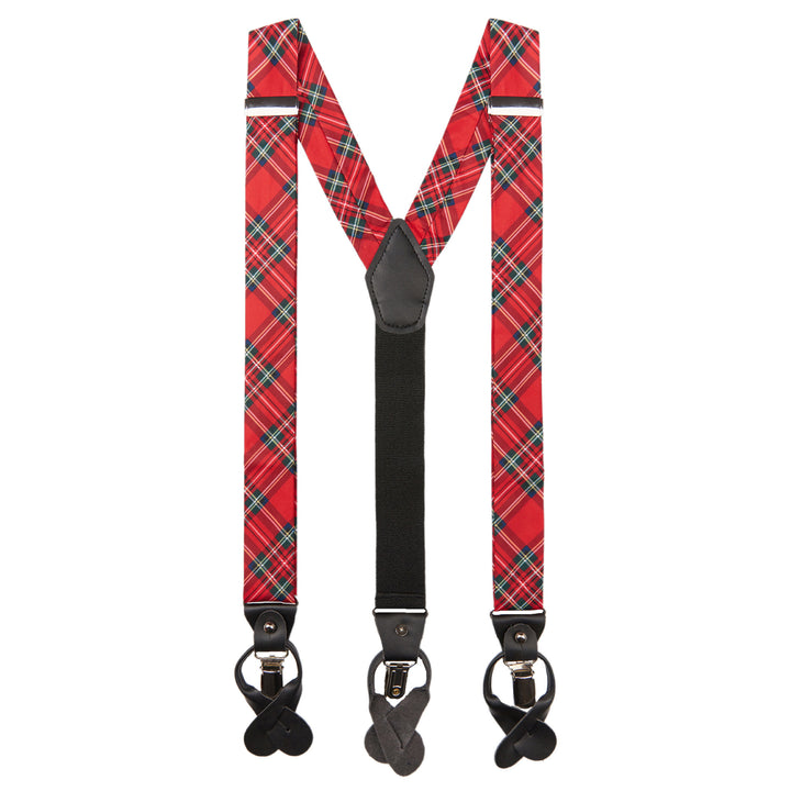 Red Christmas Plaid Suspenders