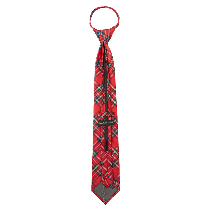 Red Christmas Plaid Zipper Tie