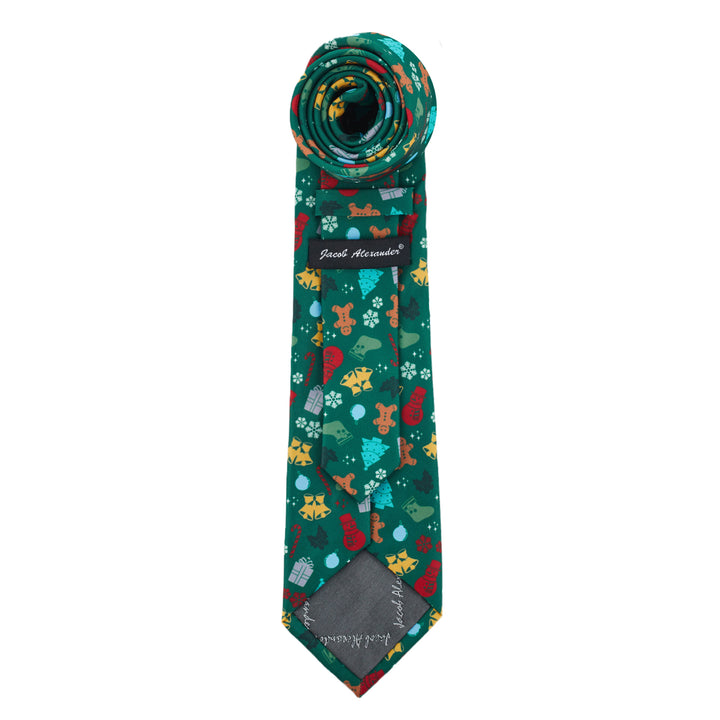 Christmas Tree Decors Snowman Gingerbread Gifts Snowflakes Tie - Green