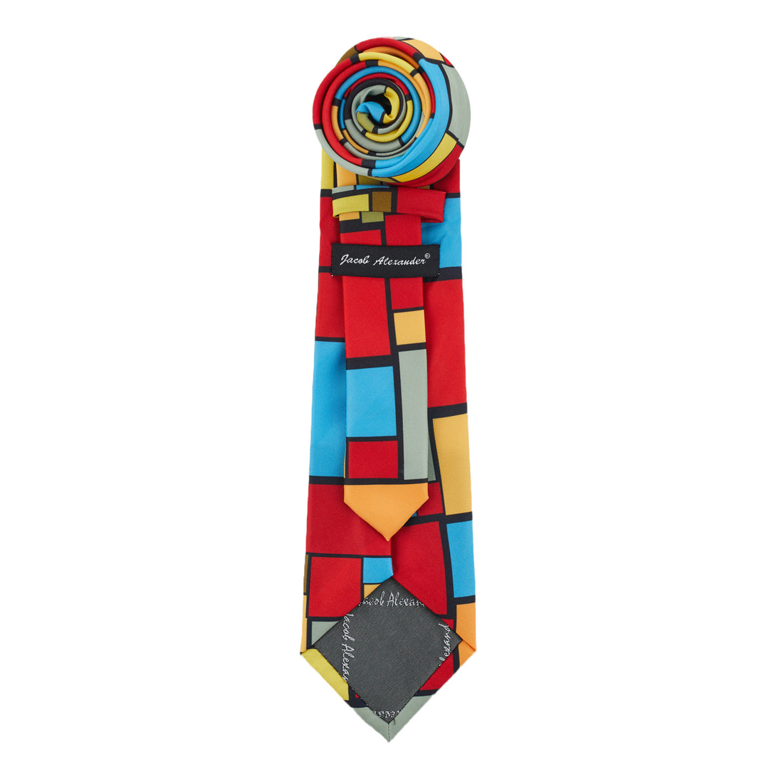 Holy Cross Abstract Tie - Green Red Blue Yellow