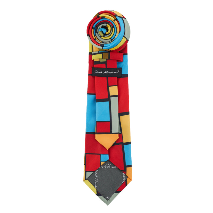 Holy Cross Abstract Tie - Green Red Blue Yellow