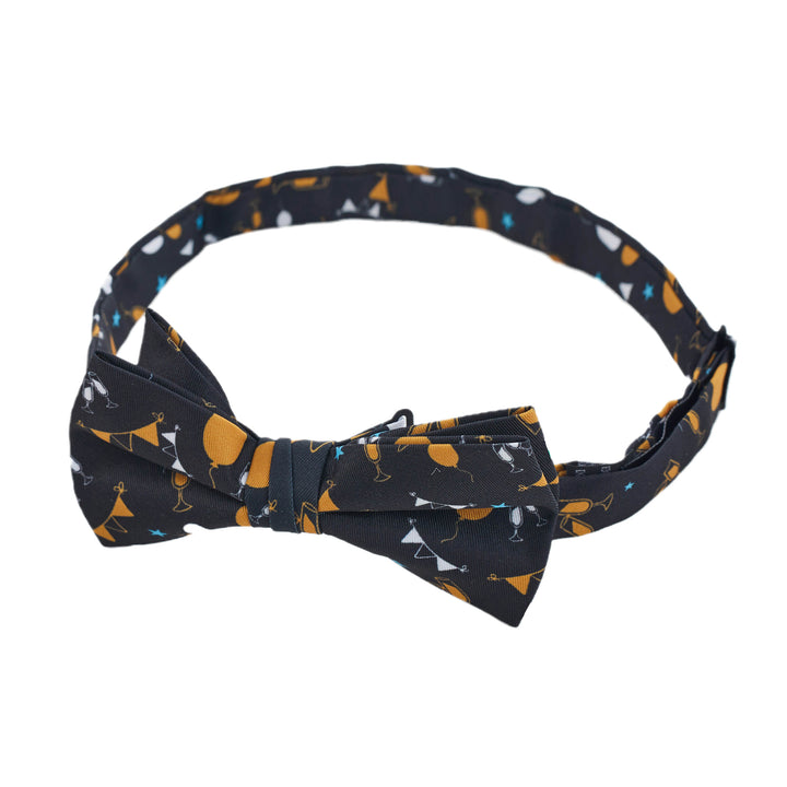New Year Decor Banded Bow Tie - Black