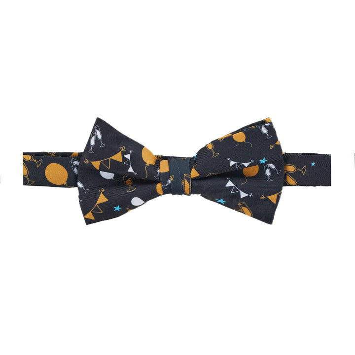 New Year Decor Banded Bow Tie - Black