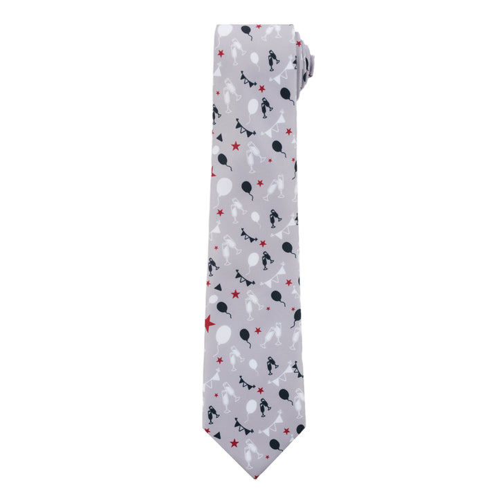 New Year Decor Tie - Gray
