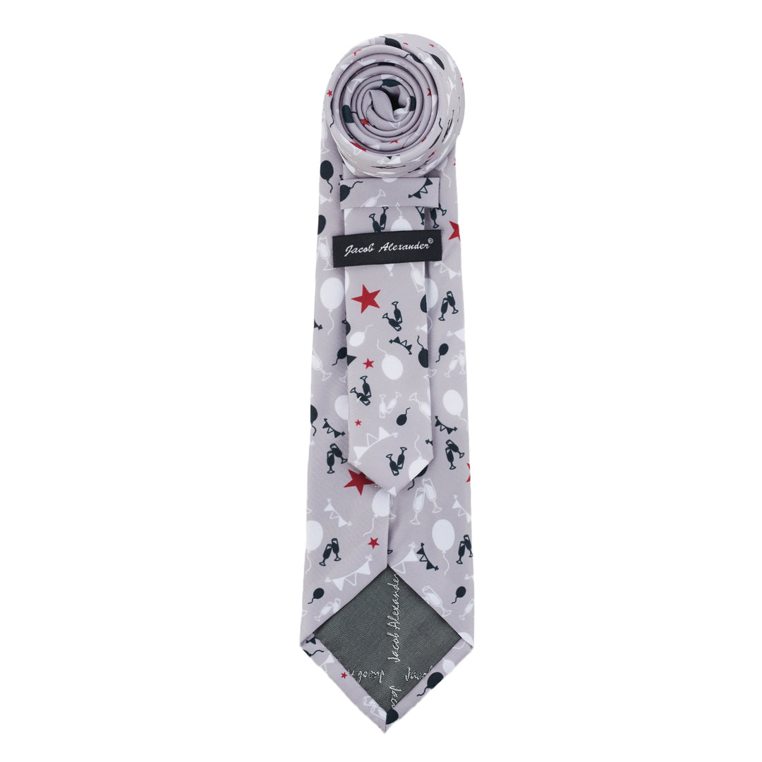 New Year Decor Tie - Gray
