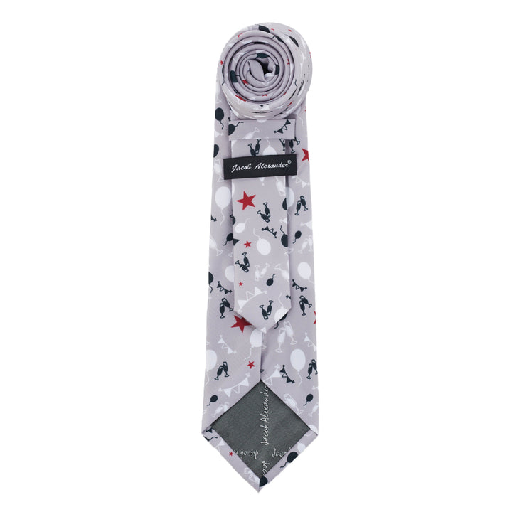 New Year Decor Tie - Gray