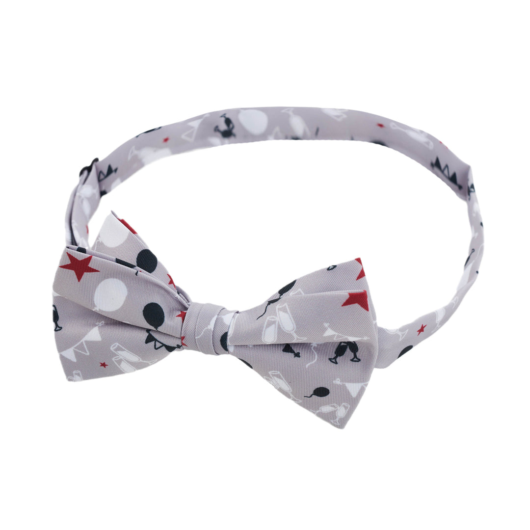 New Year Decor Banded Bow Tie - Gray