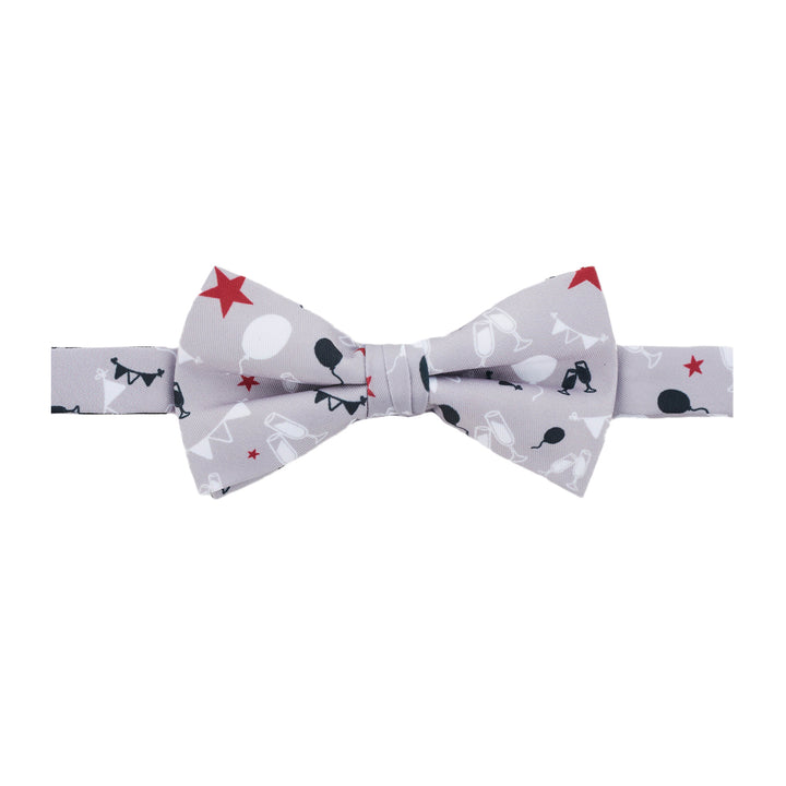 New Year Decor Banded Bow Tie - Gray