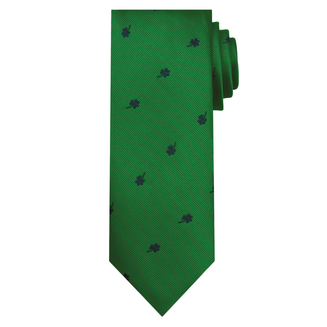 St. Patrick's Here's to the Irish Navy Shamrocks Extra Long Tie
