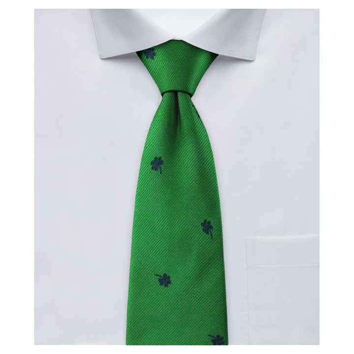 St. Patrick's Here's to the Irish Navy Shamrocks Extra Long Tie