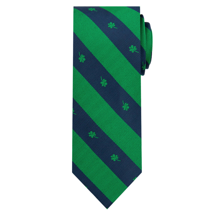 St. Patrick's Woven Irish Stripe Shamrocks Tie