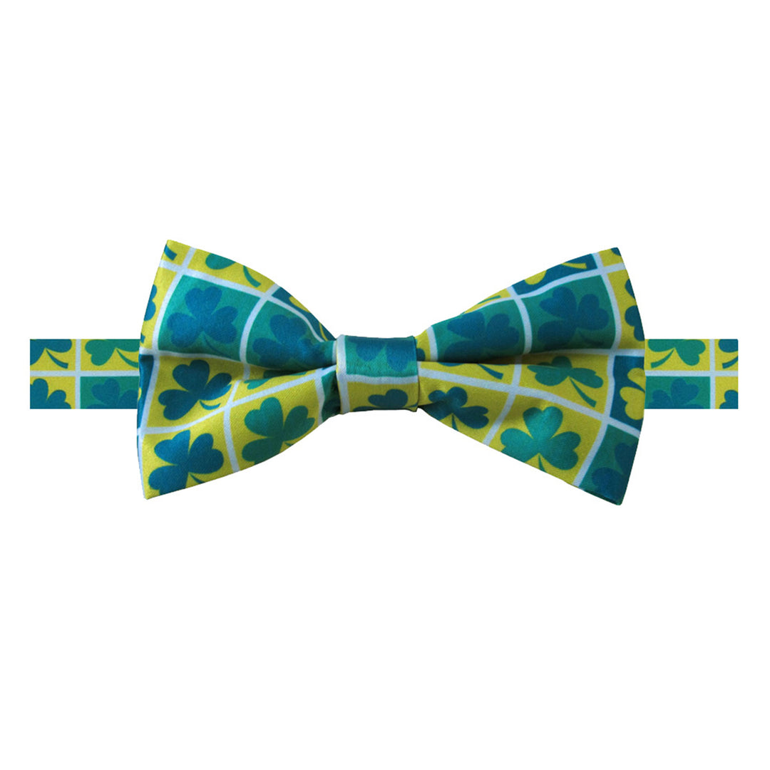 St. Patrick's Shamrock Squares Banded Bow Tie