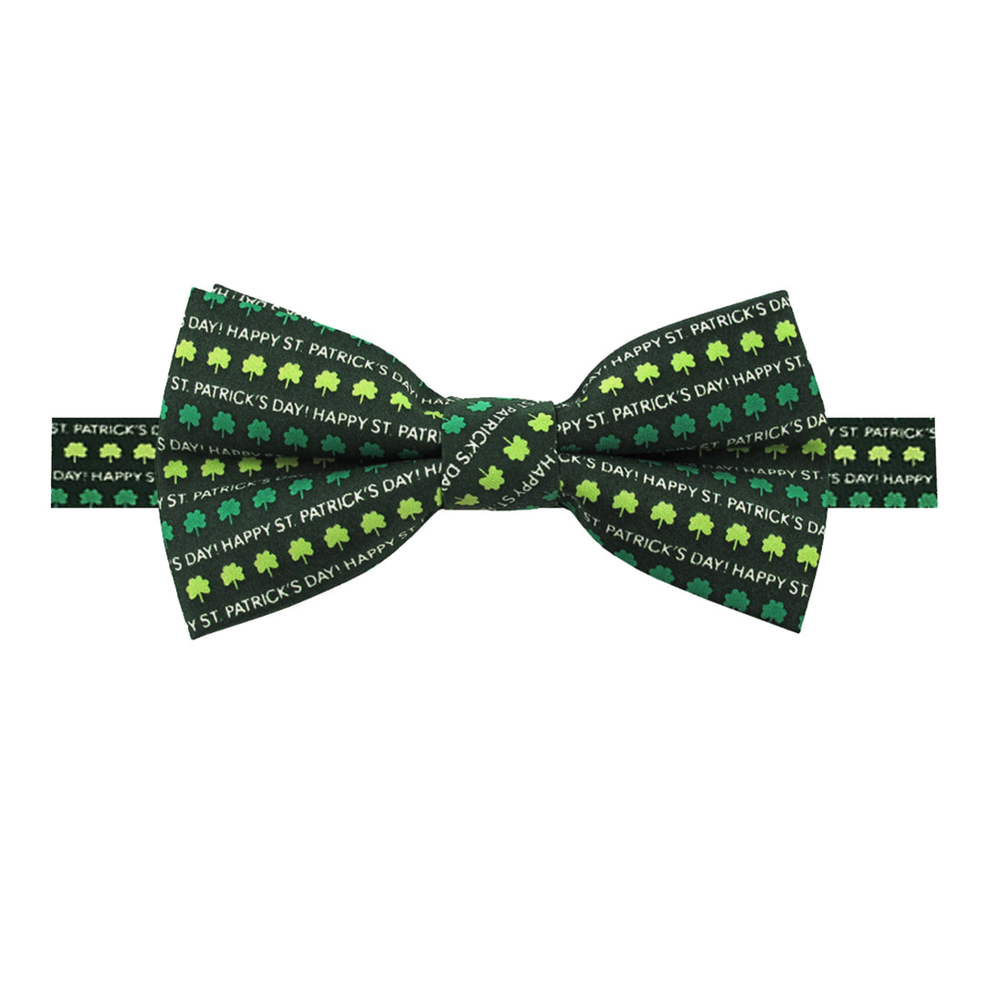 St. Patrick's Shamrocks Banded Bow Tie
