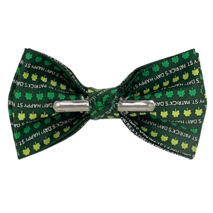 St. Patrick's Shamrocks Clip-On Bow Tie