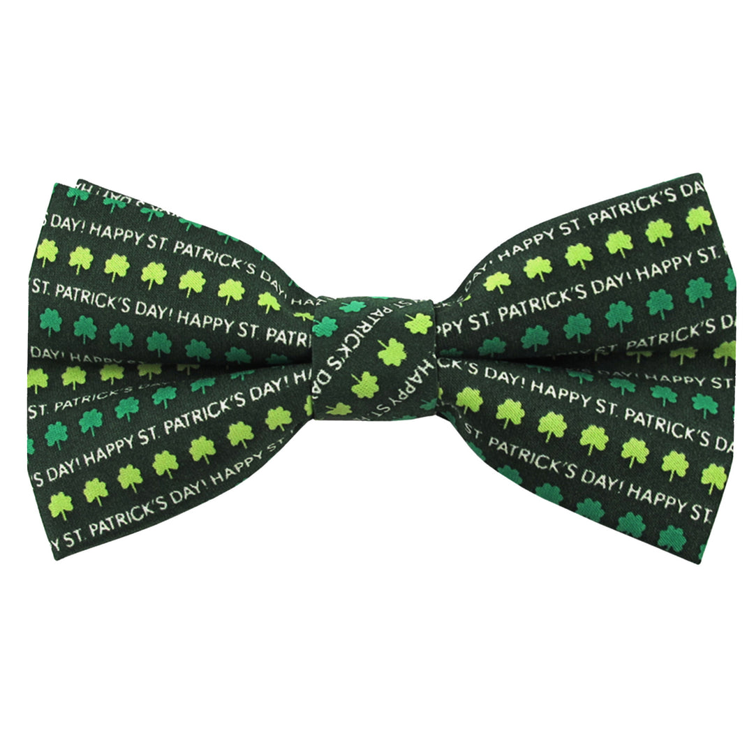 St. Patrick's Shamrocks Clip-On Bow Tie