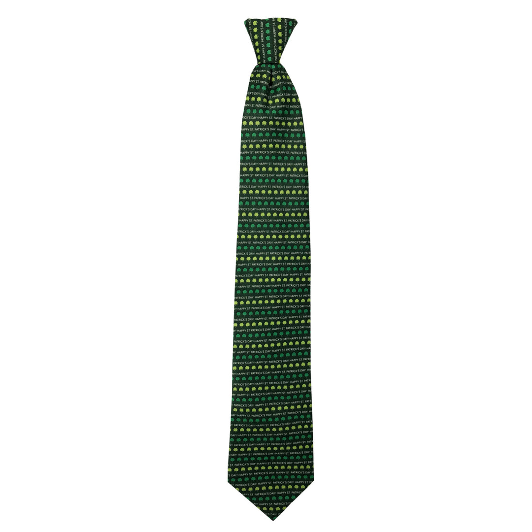 St. Patrick's Day Shamrocks Clip-On Tie